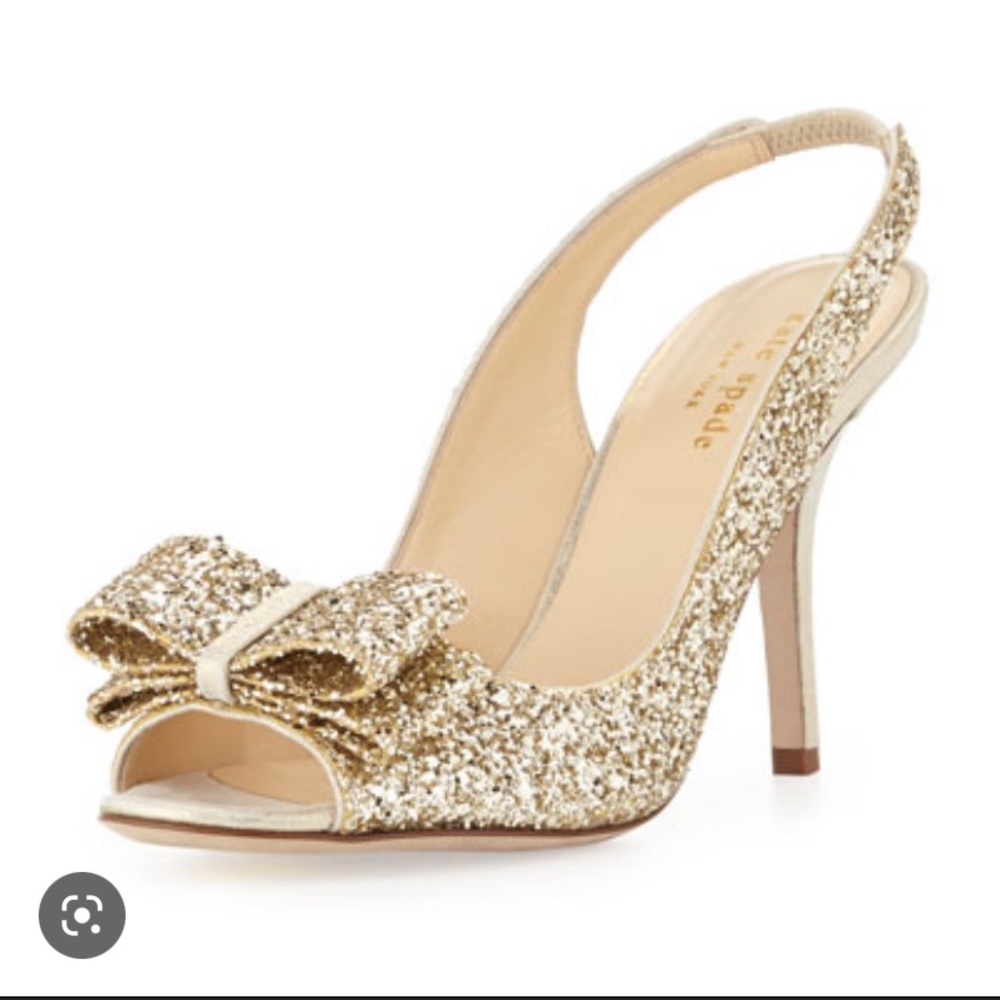Kate Spade glitter sling backs